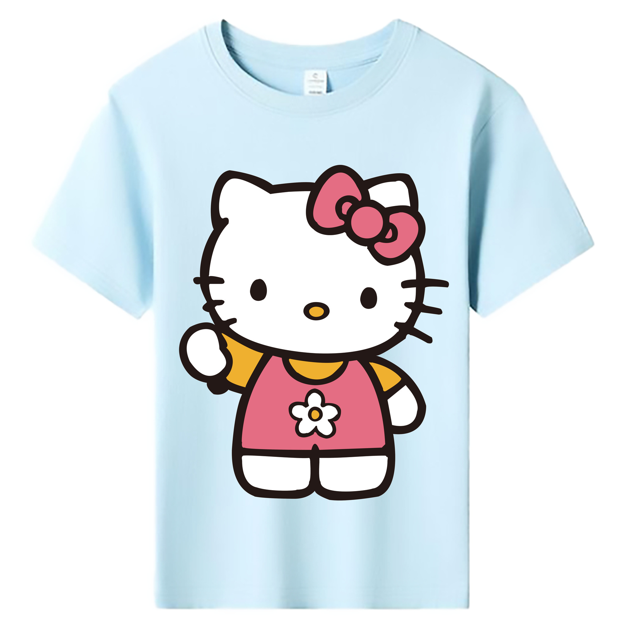 （画像用） Hello Kitty ハローキティ 綿100％キッズTシャツ（フロントプリント）